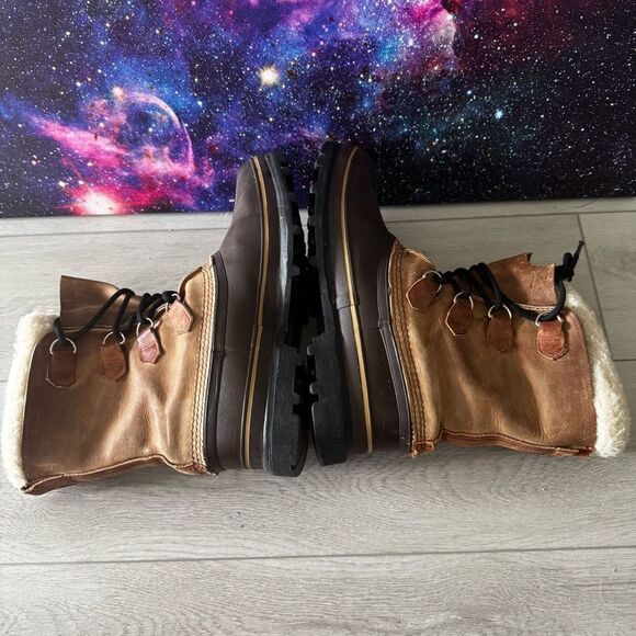 Sorel Brown Leather & Tan Winter Rain & Snow Boots main image 8